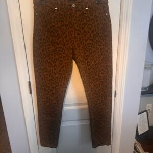 Banana Republic Leopard Print Skinny Jeans - Brown